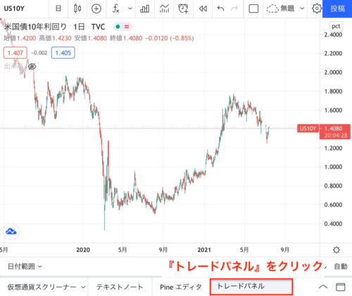 TradingViewで証券会社の口座を連携させる